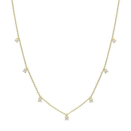 Four Claw Set Zirconia Station Necklace