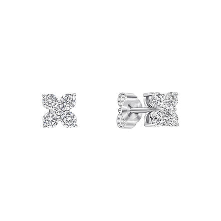 CZ Cluster Flower Stud E'rings