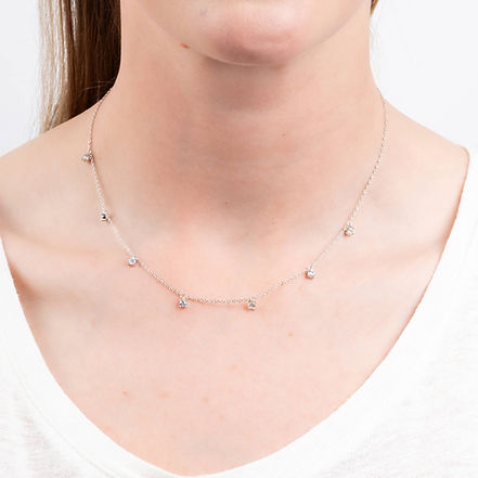 Four Claw Set Zirconia Station Necklace