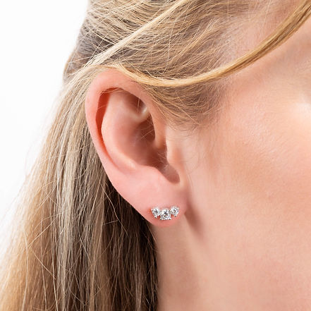 Trio Zirconia Stud Earrings