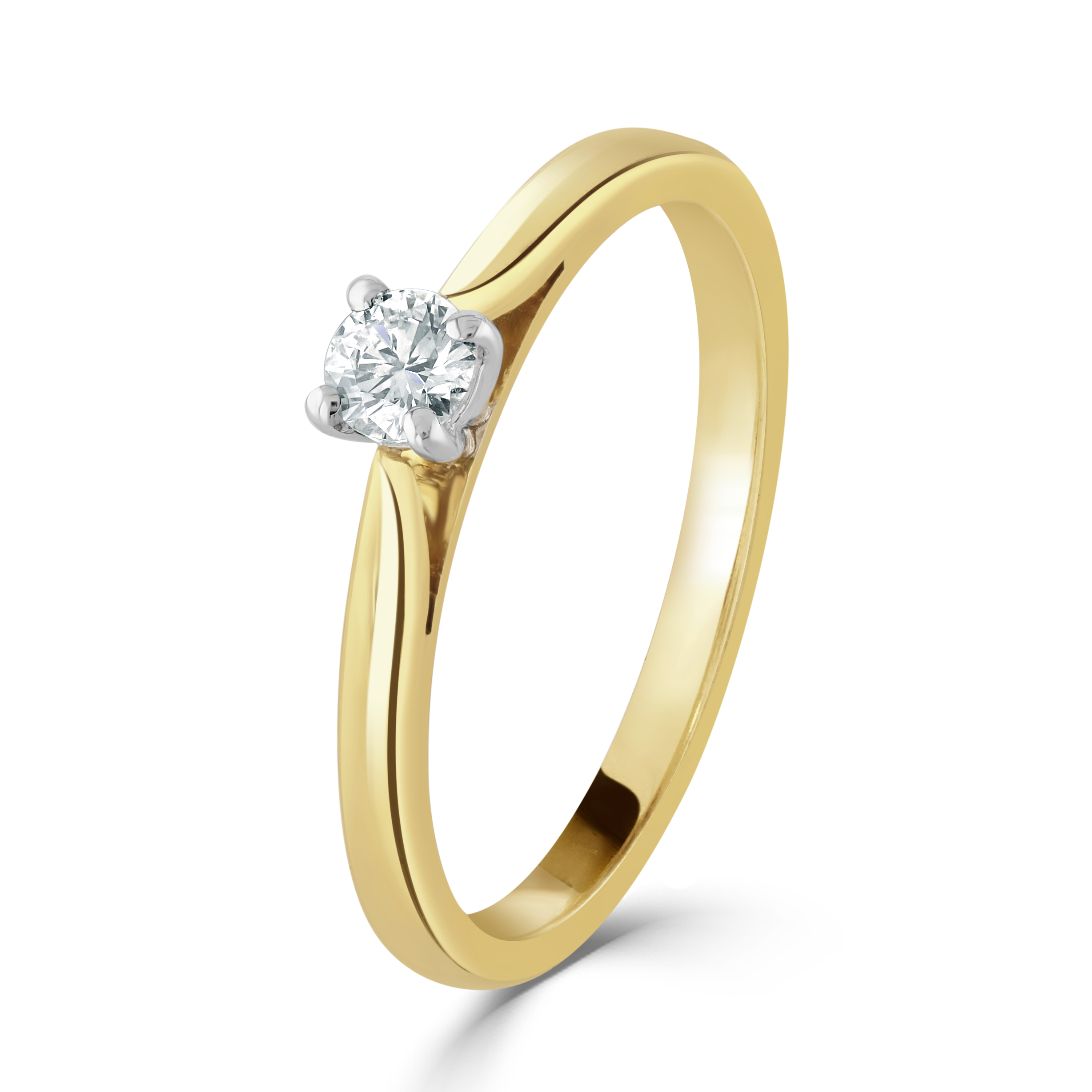 18ct Yellow and Platinum Gold Brilliant Cut Diamond Ring
