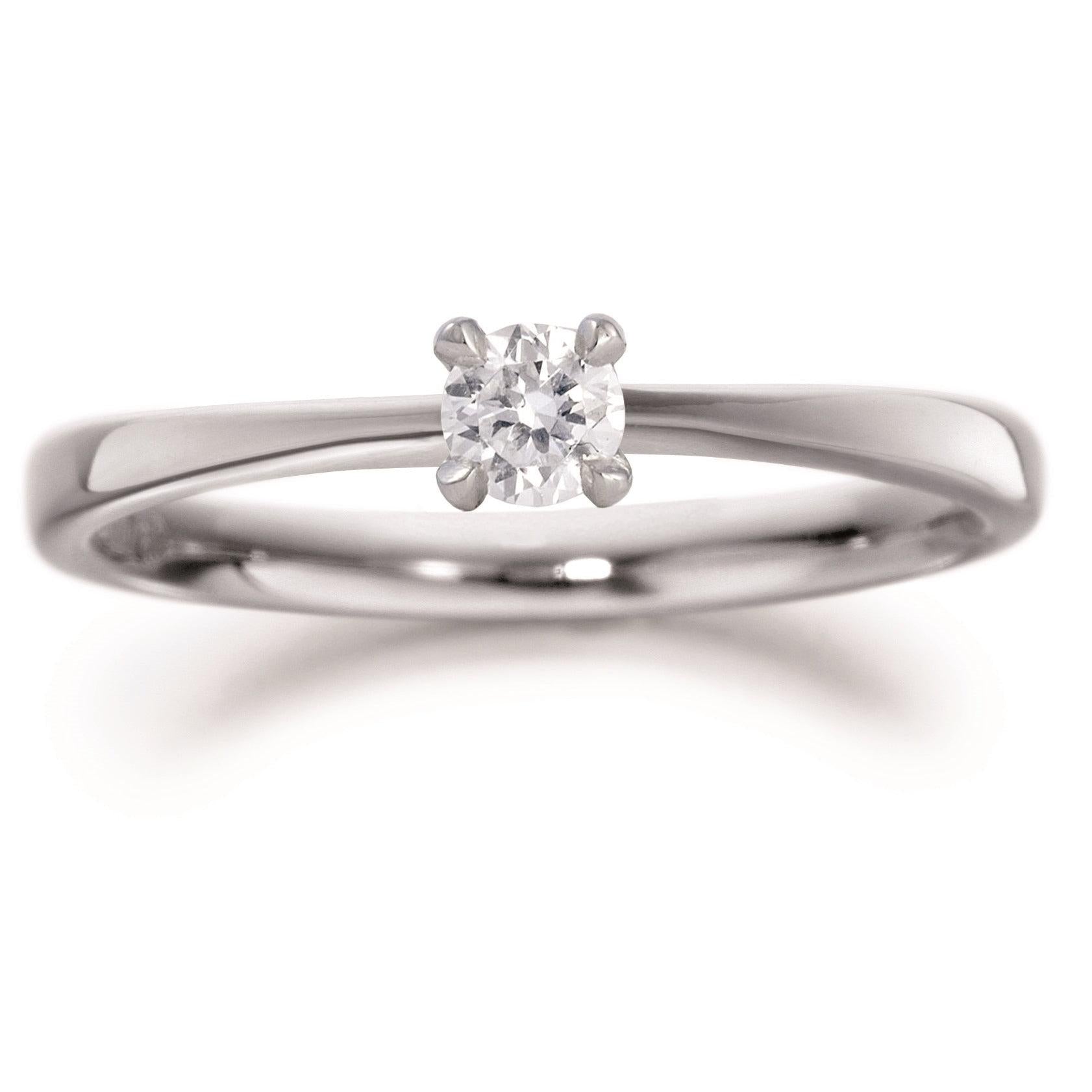 Palladium Solitaire single stone diamond ring