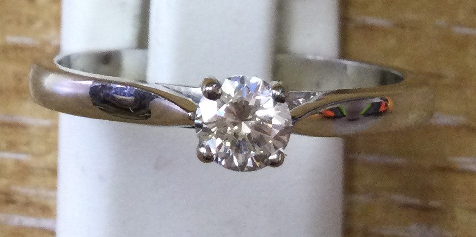 Platinum solitaire diamond ring