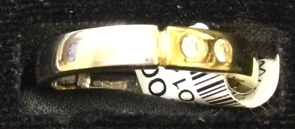 18ct Gold 2 Dia Y/W Band
