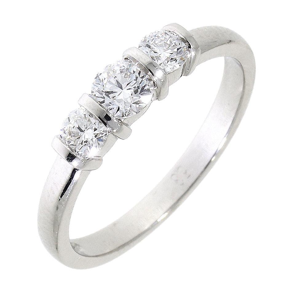 Platinum Diamond bar set trinity ring