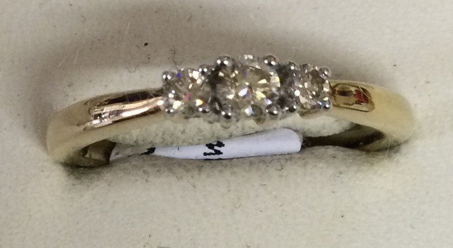 9ct yellow and white gold 3dia-Claw Set