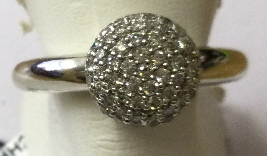 18ct White Gold Dia Encr Rnd Head