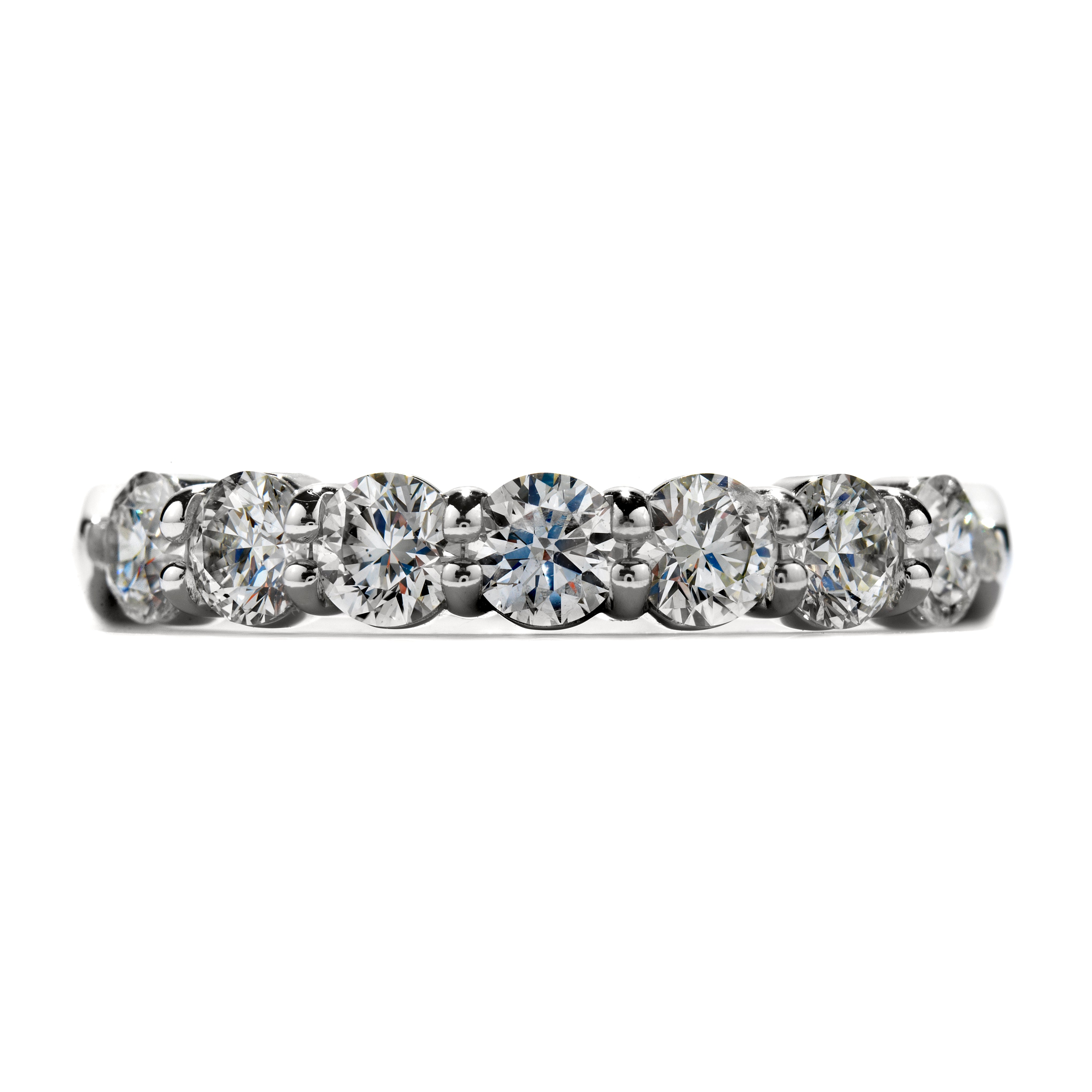 0.48ct Round Brilliant Cut Diamond 7-Stone Platinum Half Eternity Ring