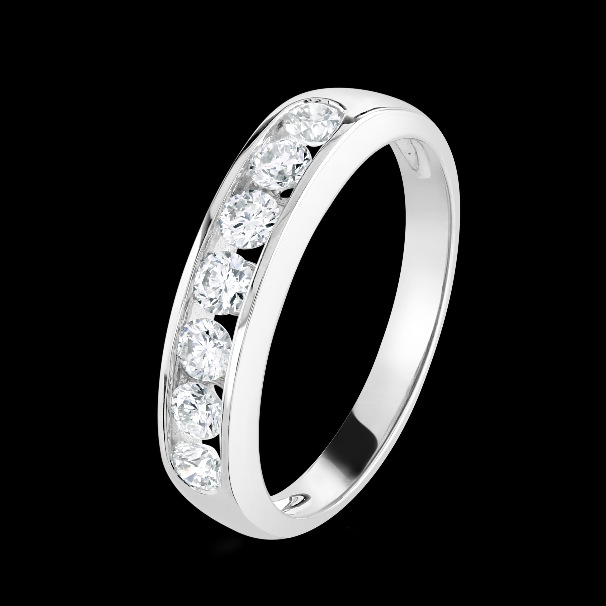 0.50ct Round Brilliant Cut Diamond Channel Set 18ct White Gold Half Eternity Ring