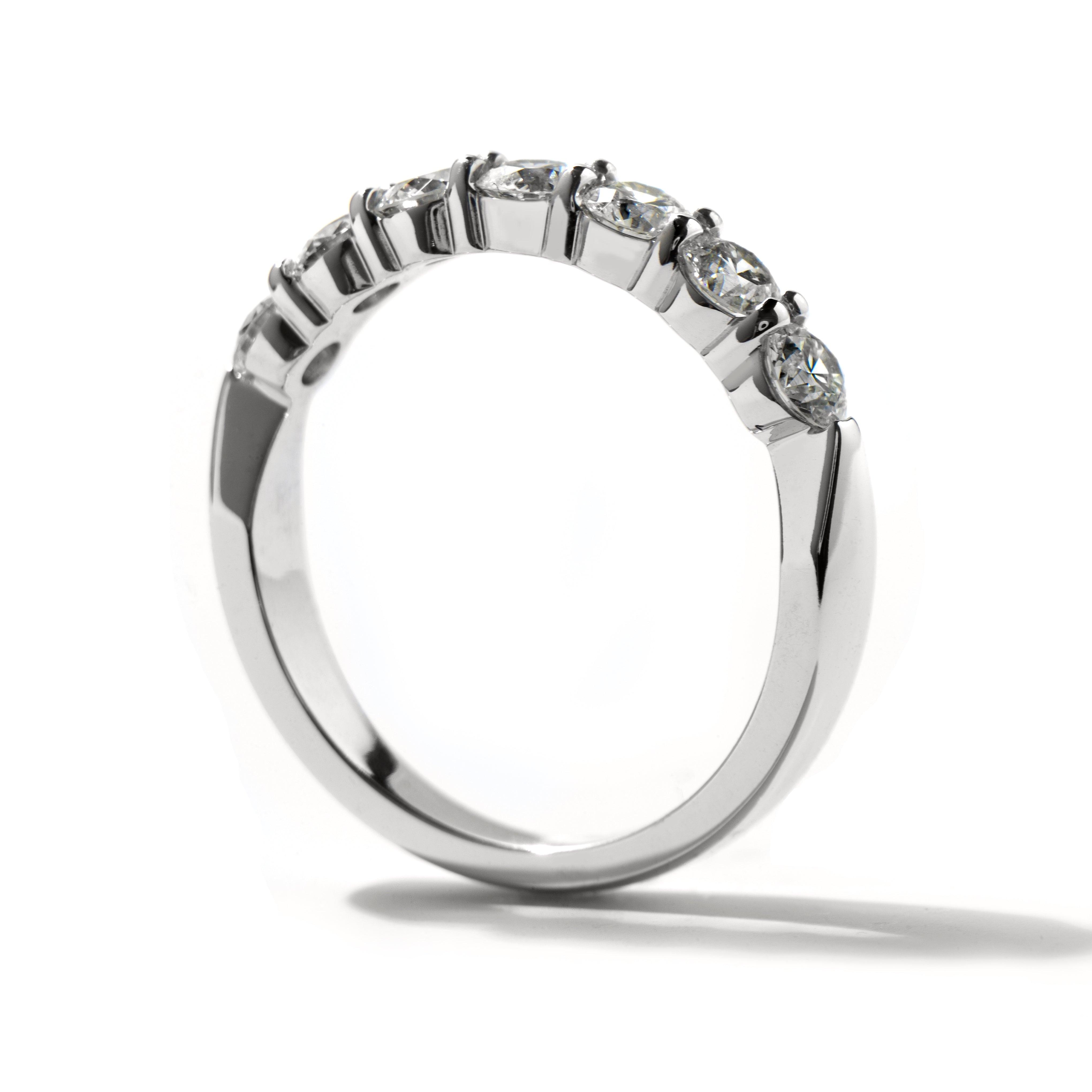 0.49ct Roudn Brilliant Cut Diamond 7-Stone 18ct White Gold Half Eternity Band