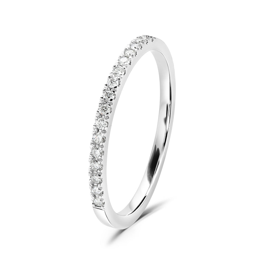 0.11ct Roudn Brilliant Cut Diamond 18ct White Gold Half Eternity Ring