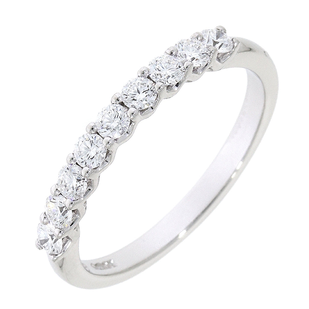 Platinum 9 diamond Claw & Collet half eternity ring