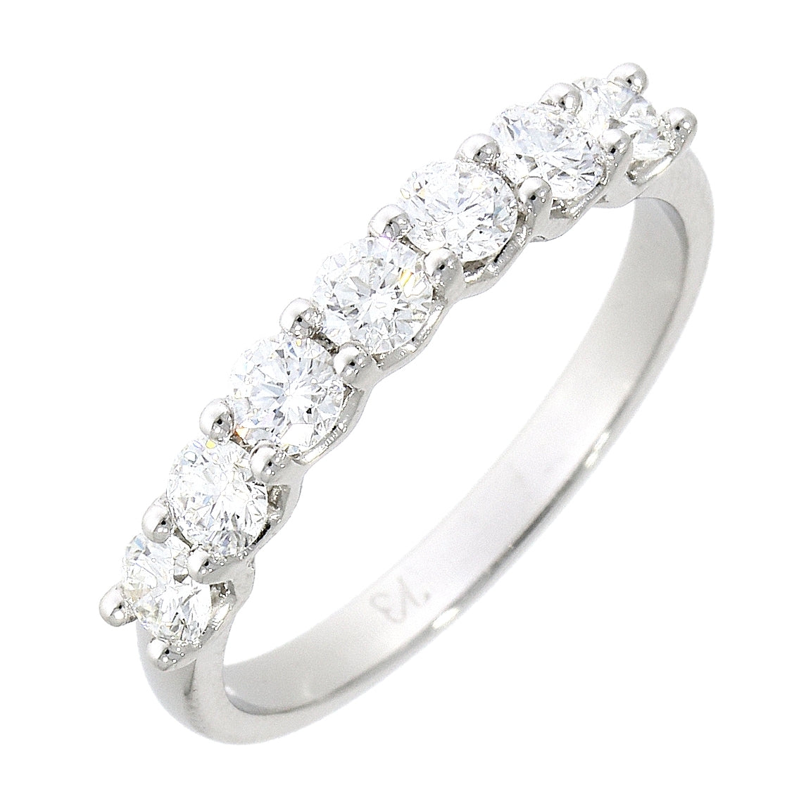 Platinum Diamond 7 stone V collet eternity ring