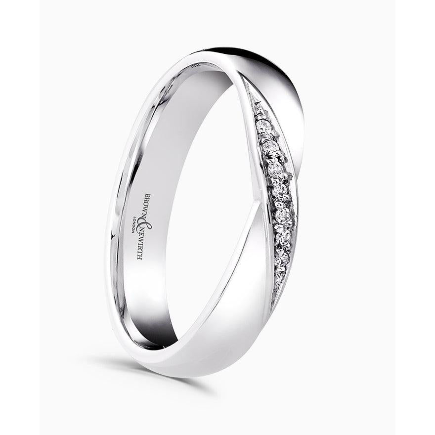 Bow Tie Shaped Diamond Wedding Ring
