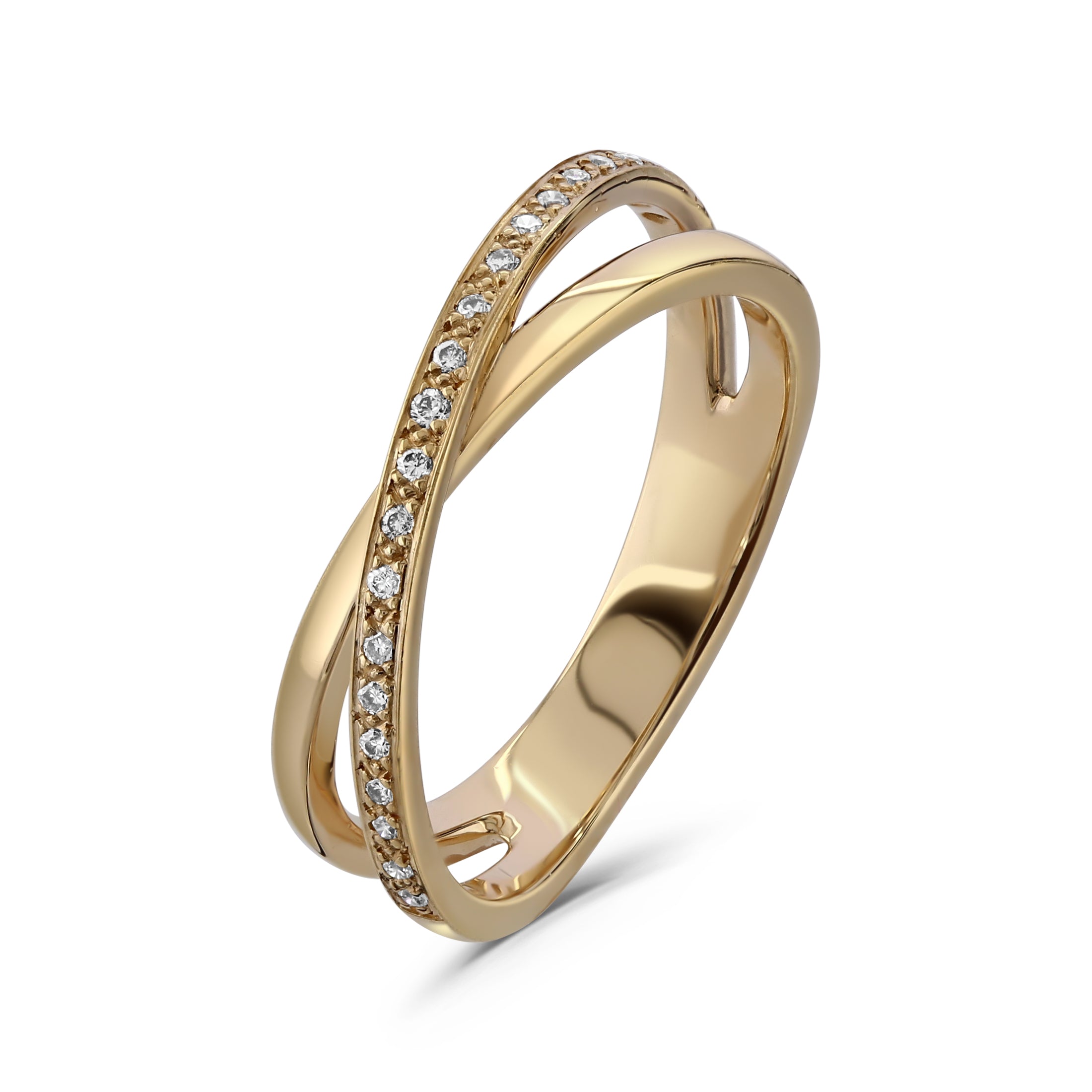 18ct Rose Gold 21d 2ring X/O