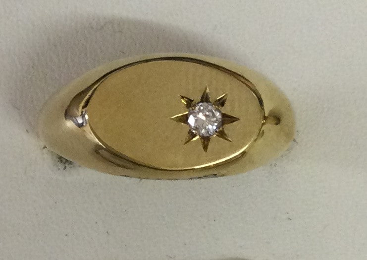 9ct Yellow Gold Ovl Star Set Diam
