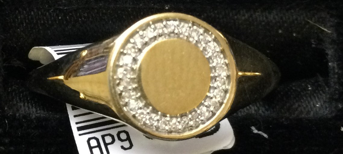 9ct Yellow Gold Rnd Tingl Di Set Borde