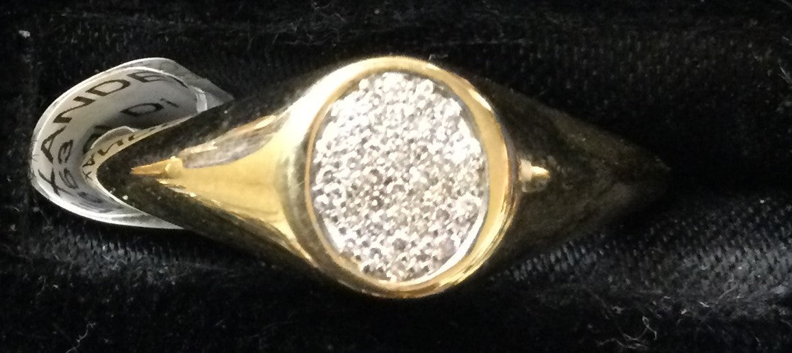 9ct Yellow Gold Ovl Tingl Di Pave Cent