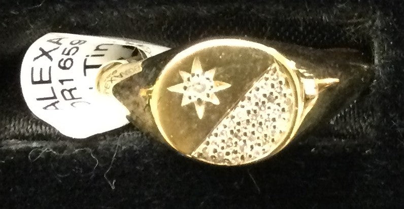 9ct Yellow Gold Rnd Tingl Di Pave-S/S