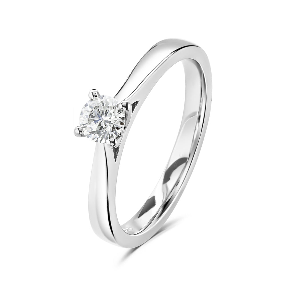 0.31ct Round Brilliant Cut Diamond Solitaire Platinum Ring