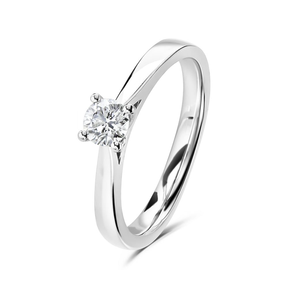 0.30ct Round Brilliant Cut Diamond Solitaire Platinum Ring