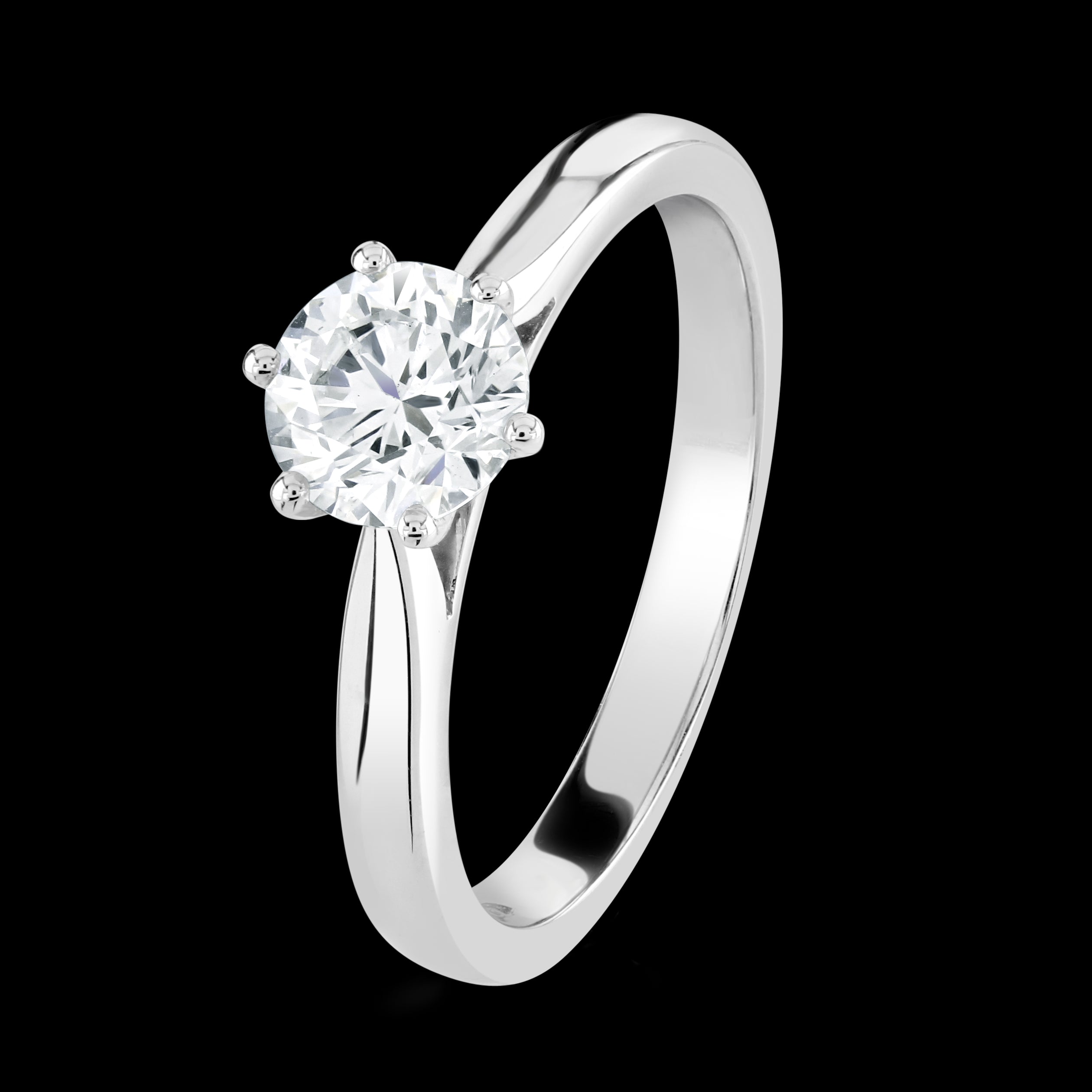 0.91ct Round Brilliant Cut Diamond Solitaire Platinum Ring