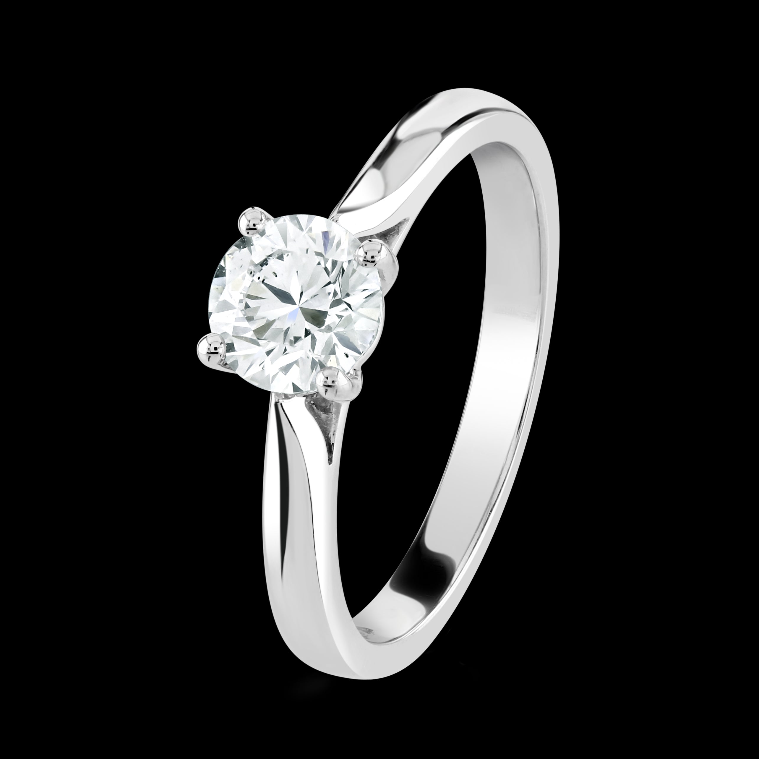 0.80ct Round Brilliant Cut Diamond Solitaire Platinum Ring