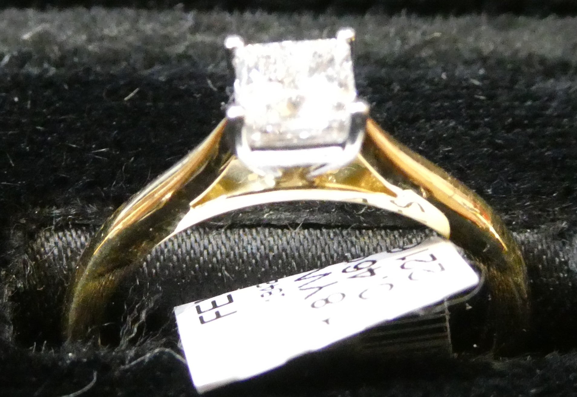 0.46ct Diamond Princess Cut Solitaire 18ct Yellow Gold Ring