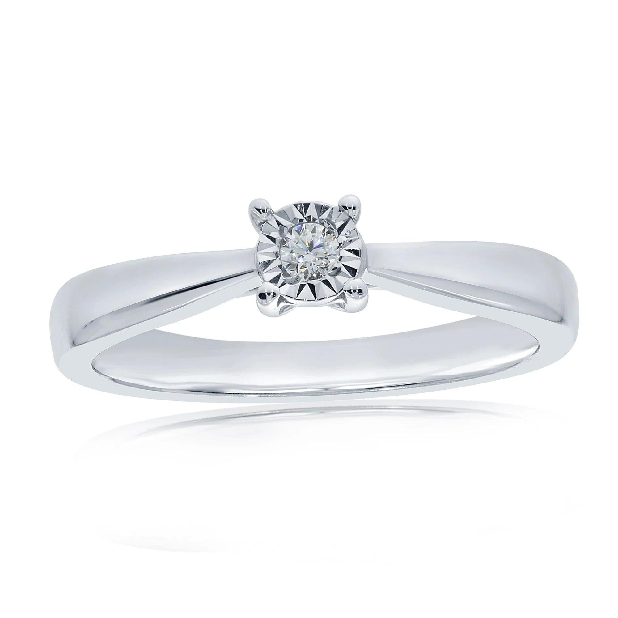 9ct White Gold 1dia-Miracle Plate