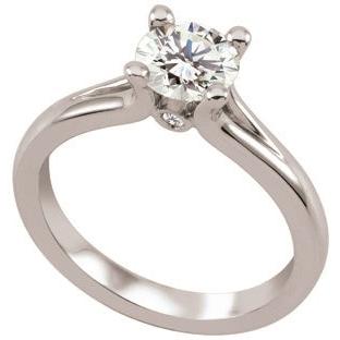0.50ct Round Brilliant Cut Diamond Solitaire 18ct White Gold Ring