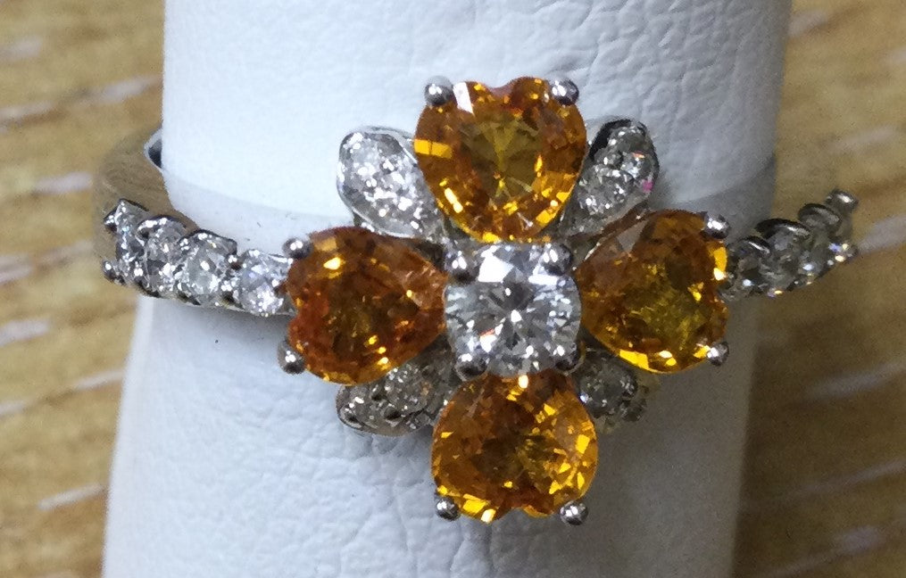 18ct White Gold Hrt4y.Sap/17dia