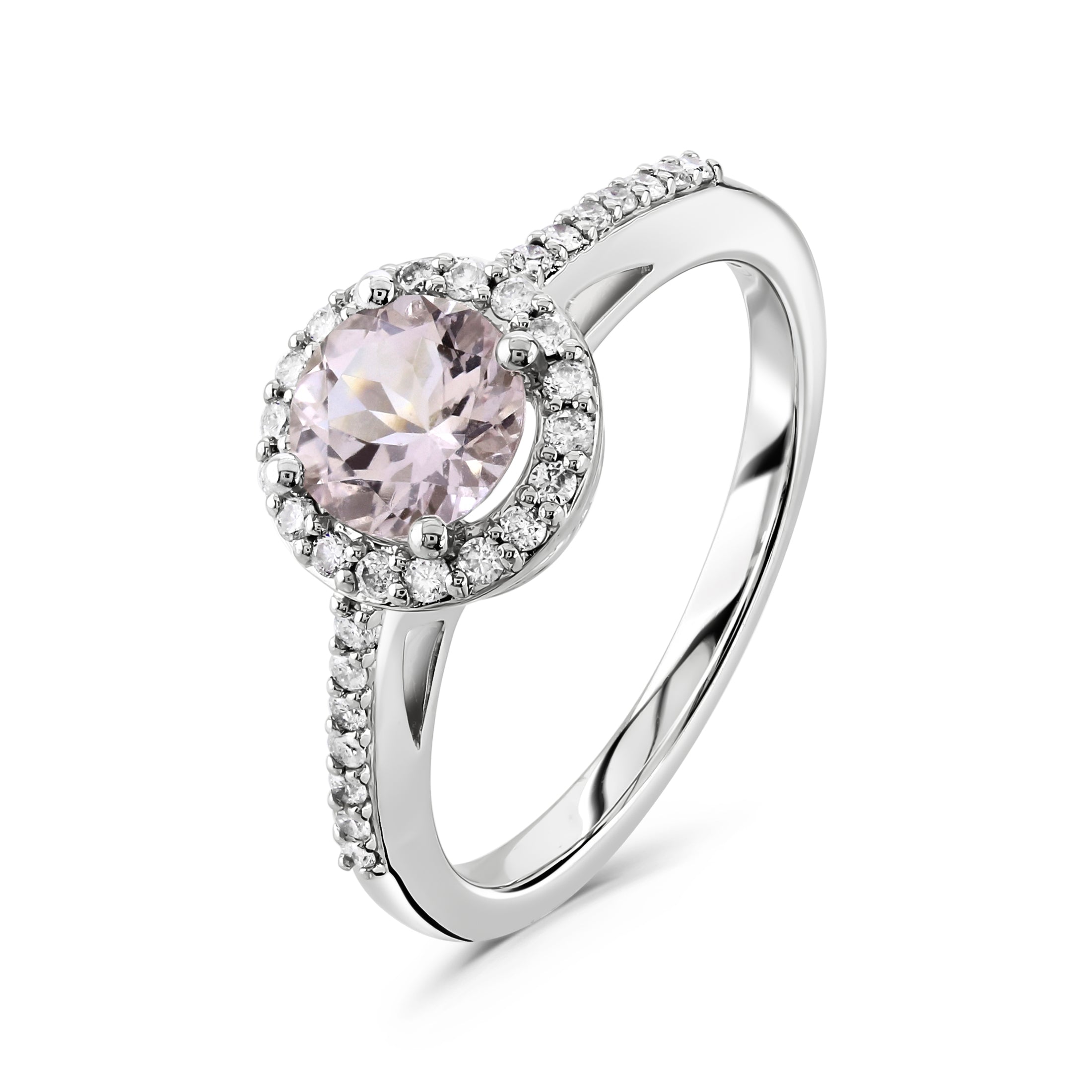9ct White Gold Morg/32d Rnd Di Shldrs