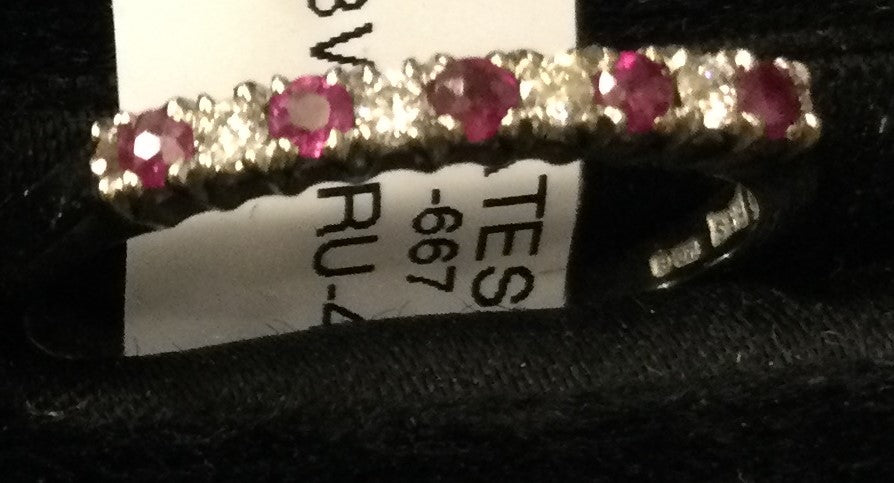 18ct White Gold 5ru-4di 1/2 Et Clw