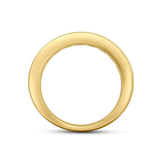 18ct Yellow Gold Round Ruby & Diamond Channel Set 9 Stone Half Eternity Ring