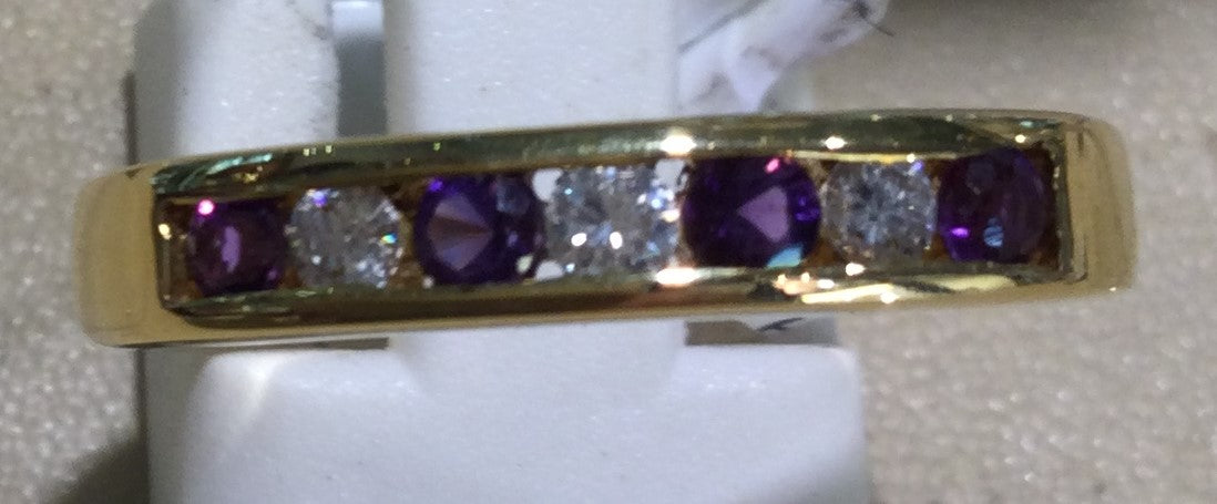 18ct Gold 4ame/3dia Et Chan