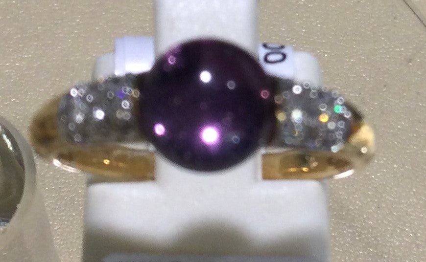 9ct Yellow Gold 1cab Am-7di Each Side
