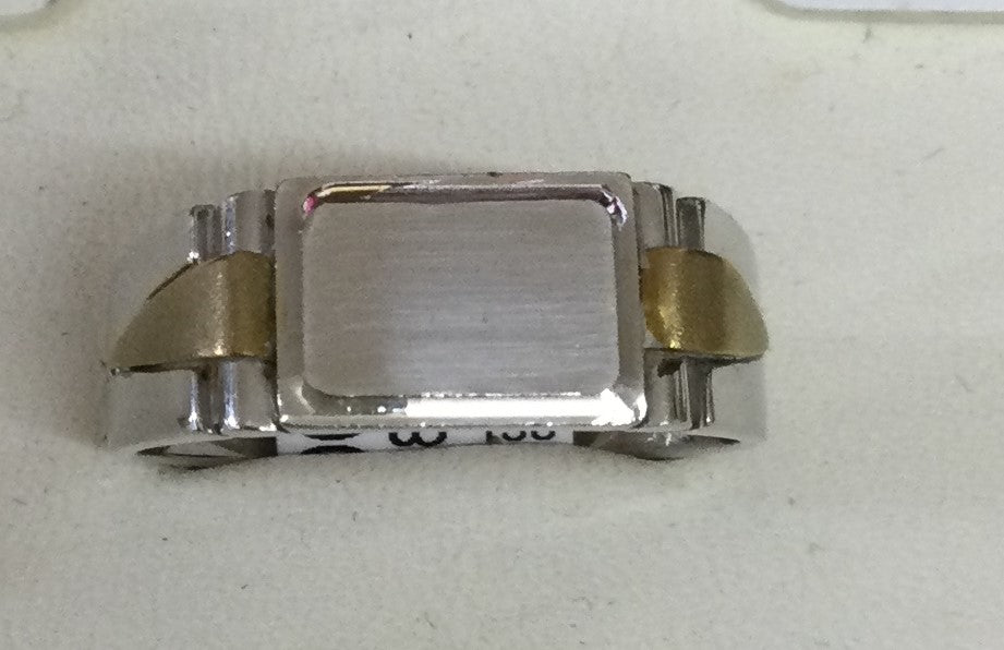 9ct white and yellow gold Obl Yell In Shldrs