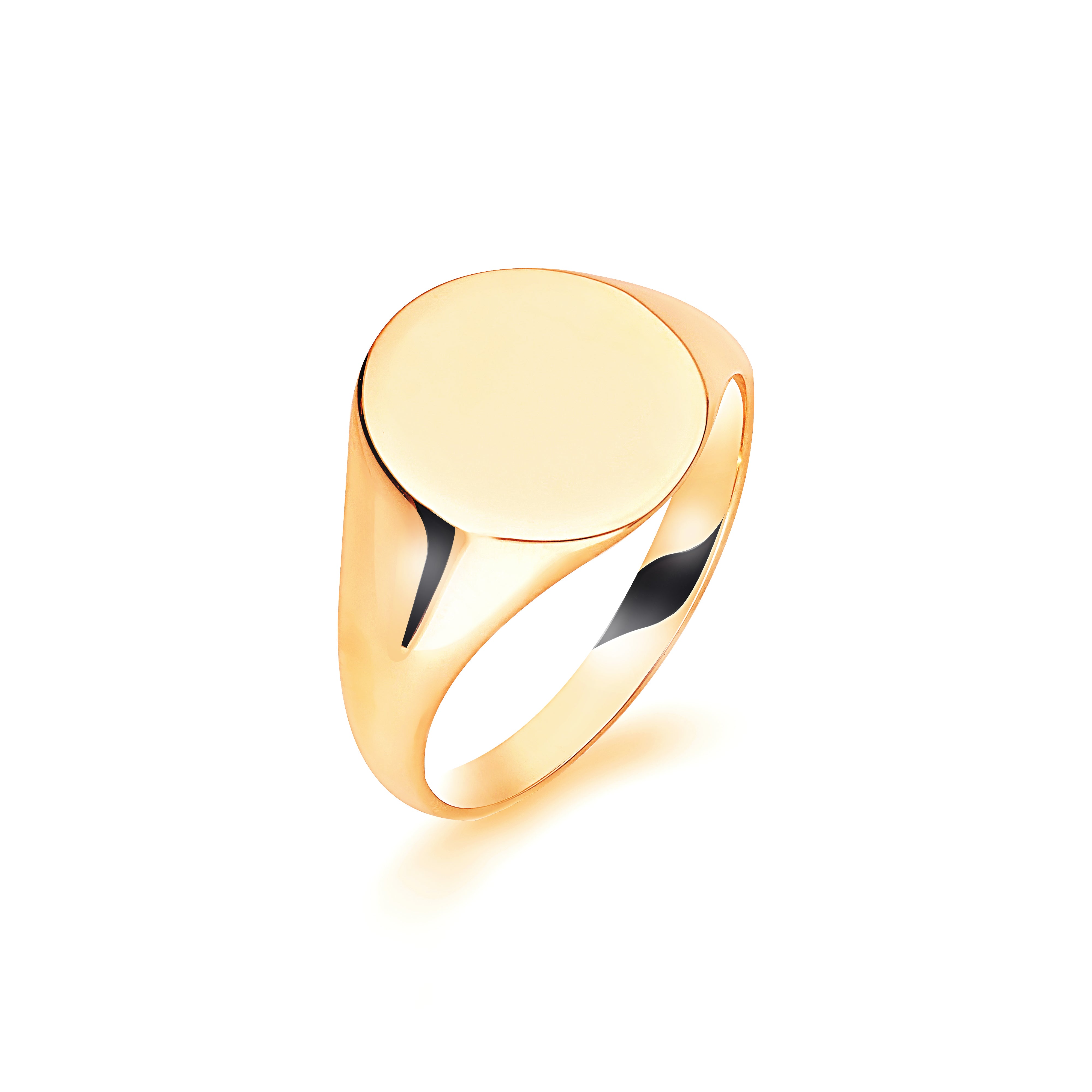9ct yellow gold medium oxford oval signet ring