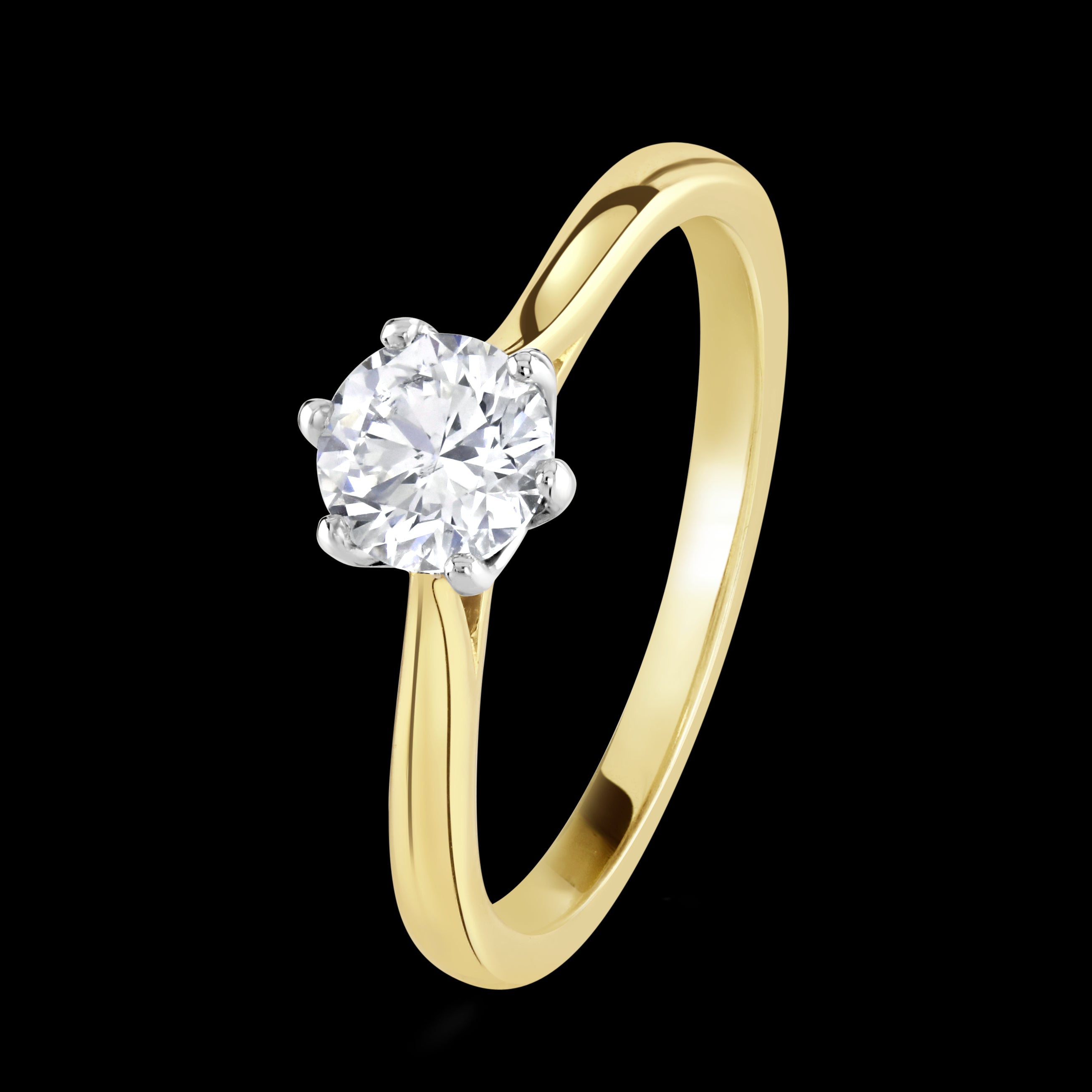 0.70ct Round Brilliant Cut Diamond Solitaire 18ct Yellow Gold Ring