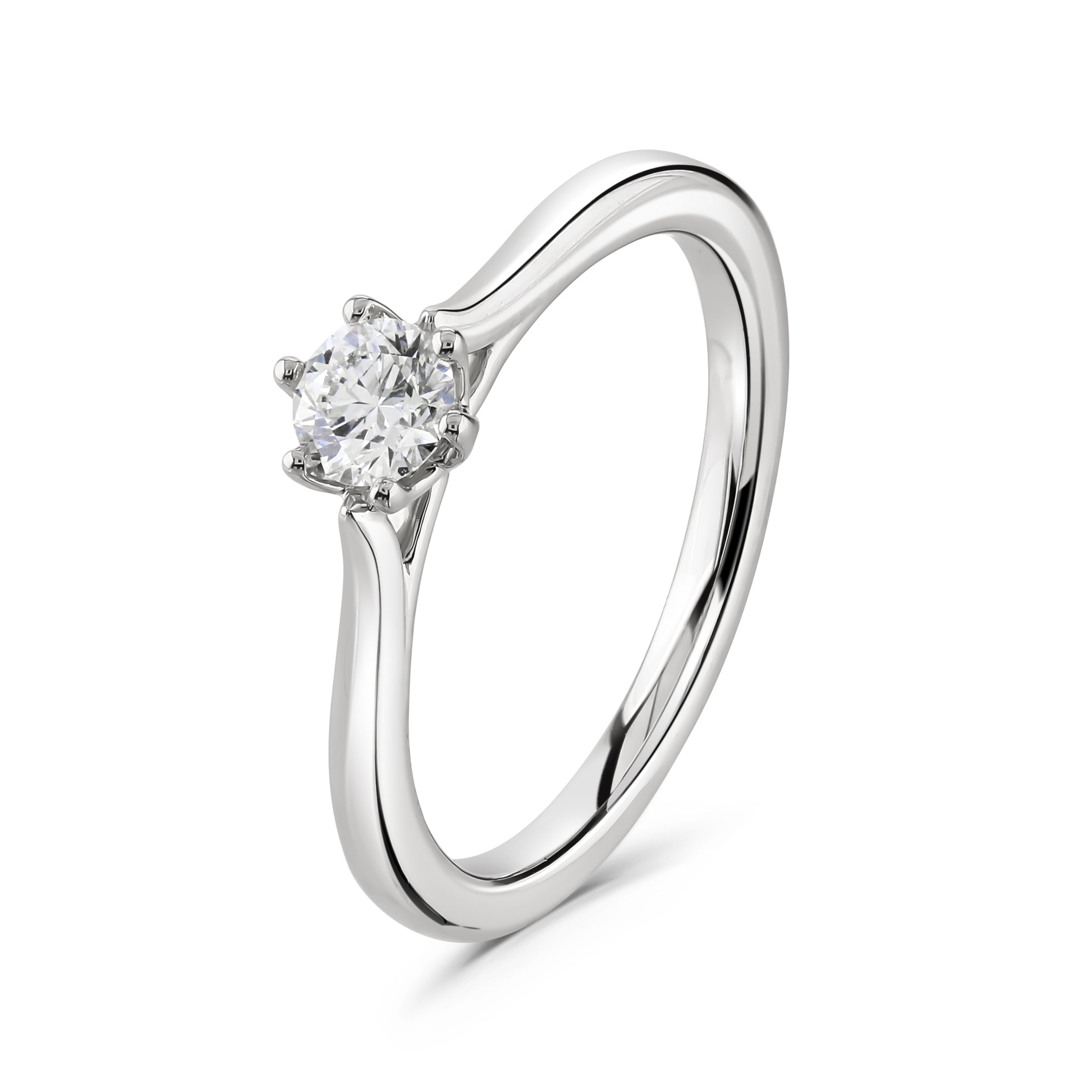 0.31ct Round Brilliant Cut Diamond Solitaire 18ct White Gold Ring