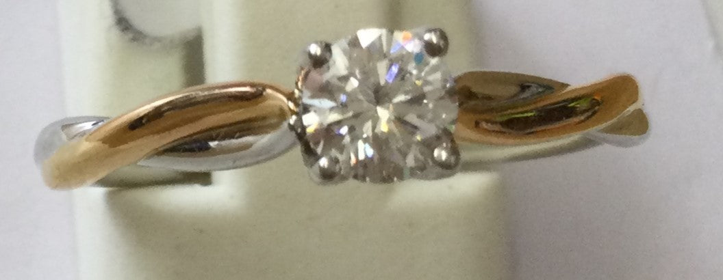 Pw18ct Rose Gold Twist Shank 0.31ct