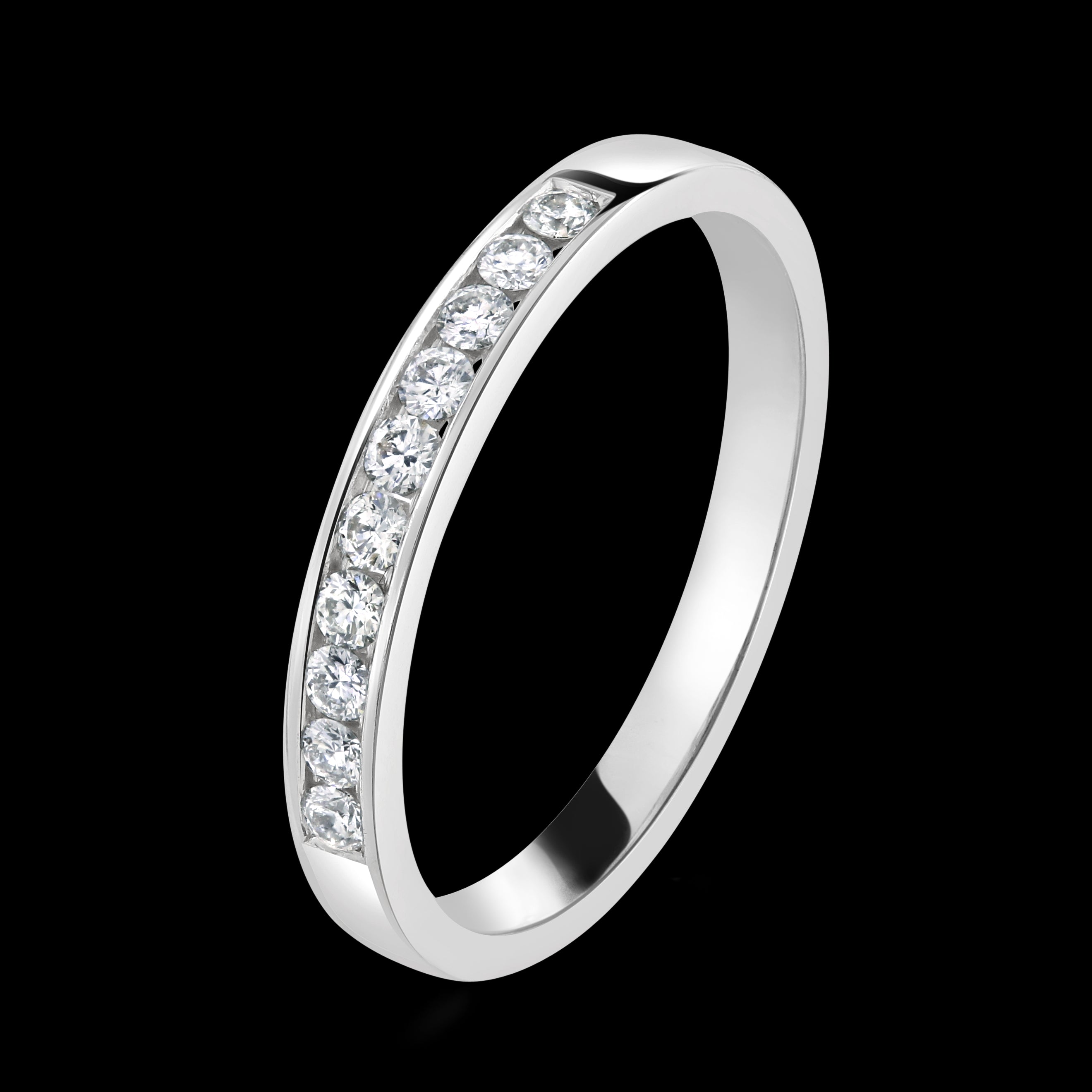 0.20ct 10-Round Brilliant Cut Diamond Channel Set 18ct White Gold Eternity Band