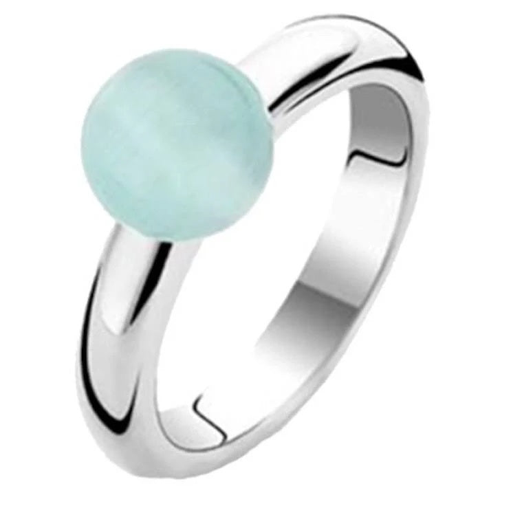 Silver 'aqua' Cz
