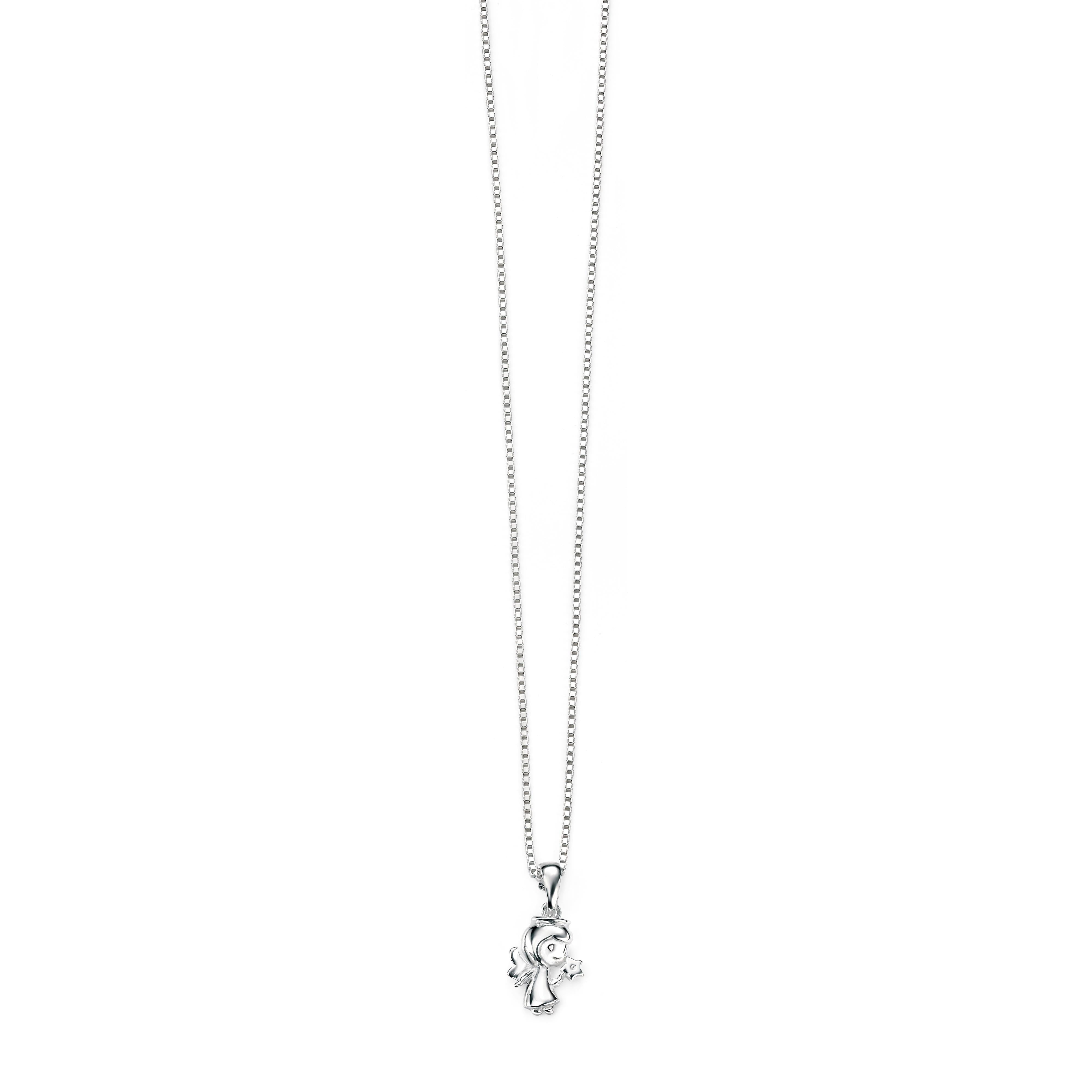 Silver Diamond Set Angel Pendant