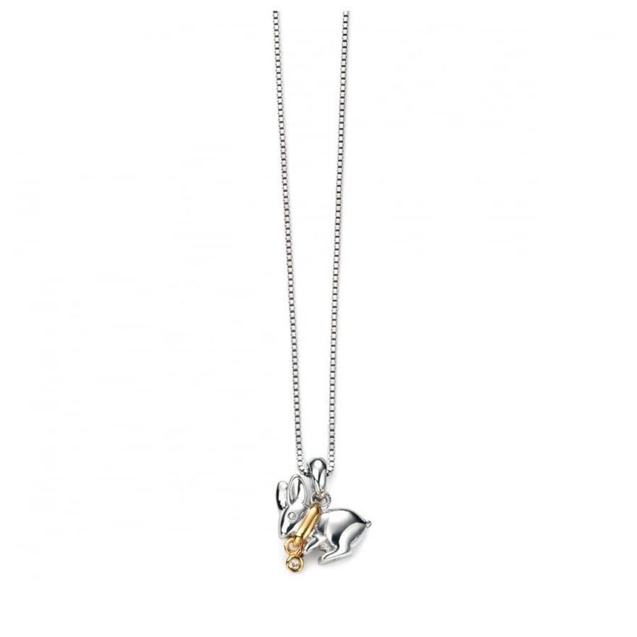 Silver and Yellow Gold Plated Rabbit Pendant & Chain
