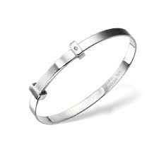 Silver Diamond Set Blank Baby Bangle