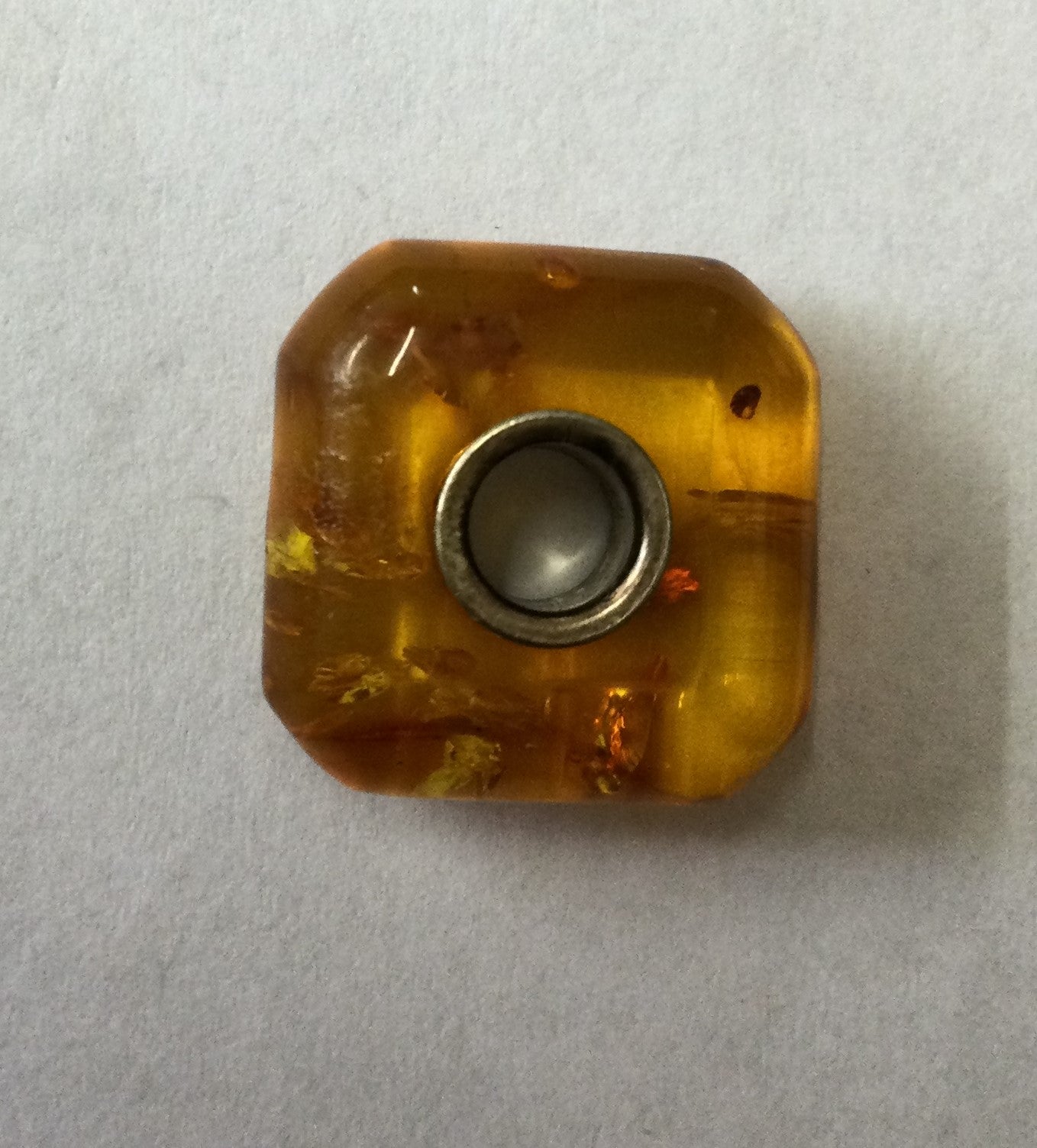 Squ Yellow  Amber Bead