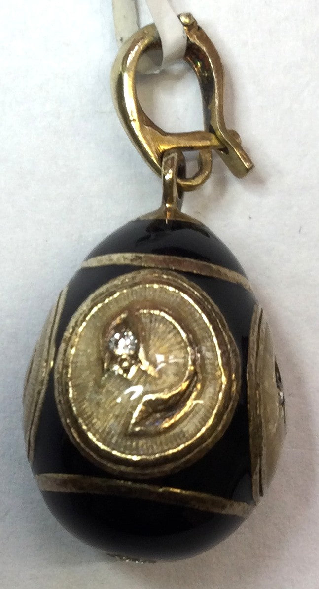 Gld On Silver Black Enam