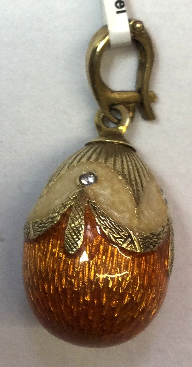 Gld On Silver Orange Enamel