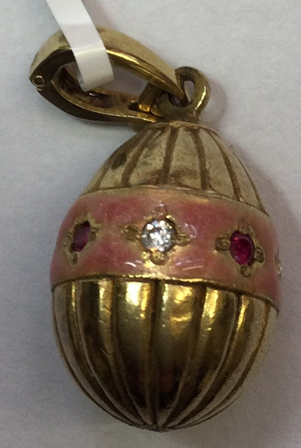 Gld On Silver Pink Enamel